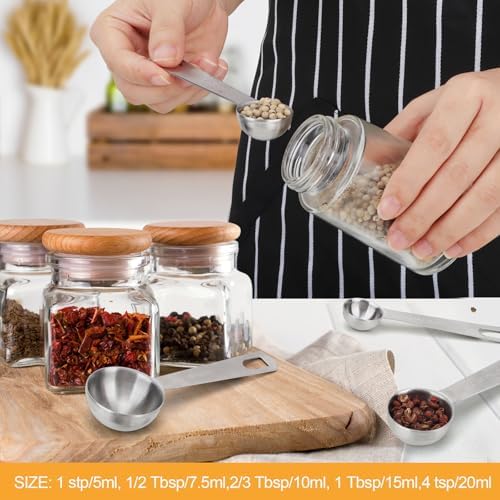 2 PCS 4 Teaspoon(20 mL | 20 cc | 4 Tsp | 1 1/3 Tablespoon) Stainless Steel Single Measuring Spoon, Easy to Use and Easy to Wash Metal Measuring Spoons Kitchen Gadgets for Cooking & Baking