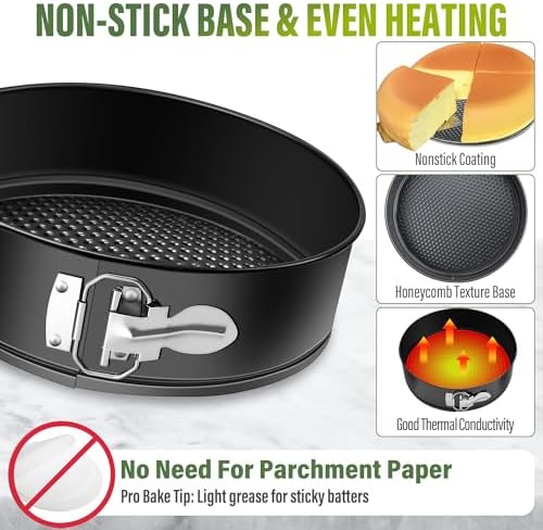 Vakoo 9 Inch Springform Pan, Nonstick, Removable Bottom for Easy Release