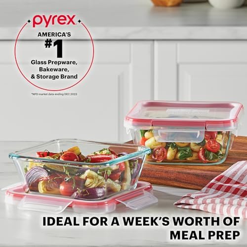 Pyrex Freshlock (5-Pack, 4 Cup) Glass Food Storage Containers Set