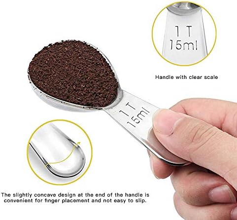 Coffee Scoop Set,Stainless Steel Coffee Spoons Short Handles,Tablespoon Measure Spoon Set Fit Coffee, Loose Tea, Sugar Or Flour(3 pieces,15ml)
