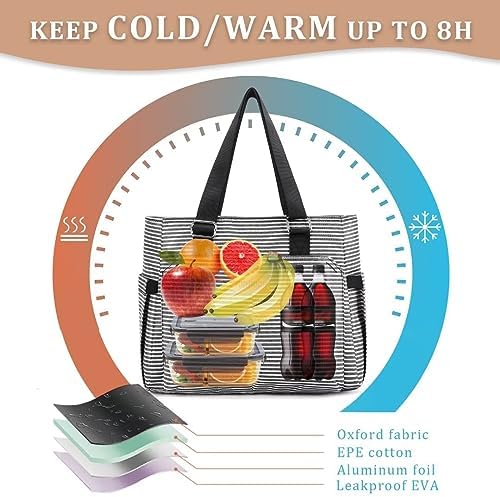 HSHRICH Insulated Lunch Bag Women - Large Tote Lunch Box For Work