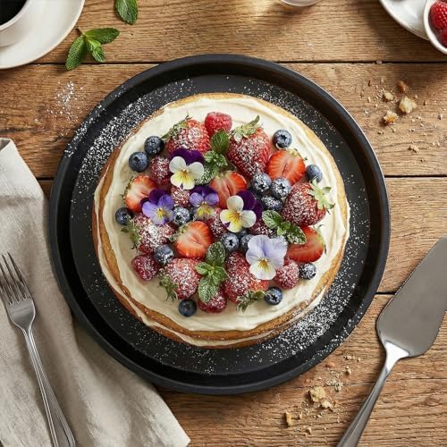 11.4 Inch Cookie Cake Pan, Round Cake Pan Round Cookie Sheet Nonstick Giant Shollow Baking Pans Cakes Tray Pans for Home Kitchen Baking