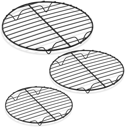 P&P CHEF Round Cooking Rack, Cooling Rack for Steamer, 7.5+9+10.5”, Black