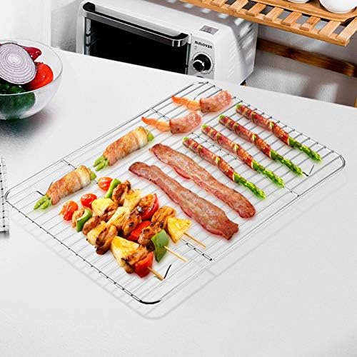 P&P CHEF 11.6" x 9" Cooling Baking Wire Racks Pack of 2, Silver