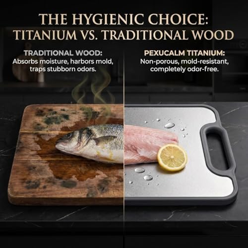 Double-Sided Titanium Cutting Board for Kitchen, 15.4"x10.4"