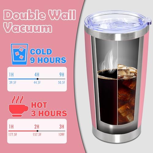 20oz Tumbler Stainless Steel Tumbler Coffee Tumbler with Lid Pink, 8P