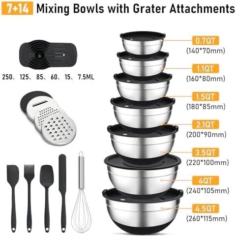 Unokit Mixing Blows with Lids Set - 7-Piece