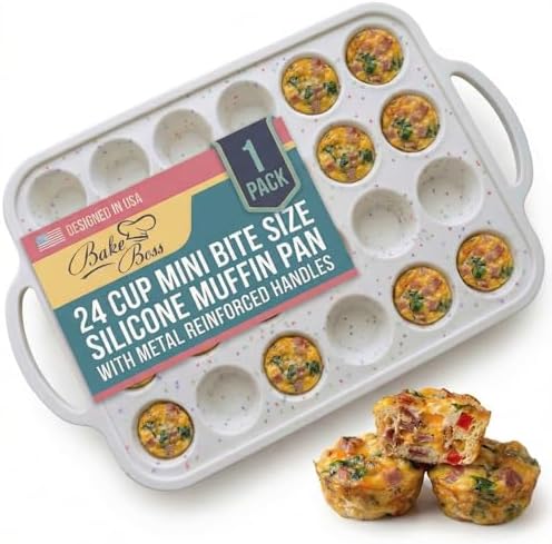Silicone Mini Muffin Pan for Baking, 24 Cup 1 Pack, BPA-Free Muffin Tin