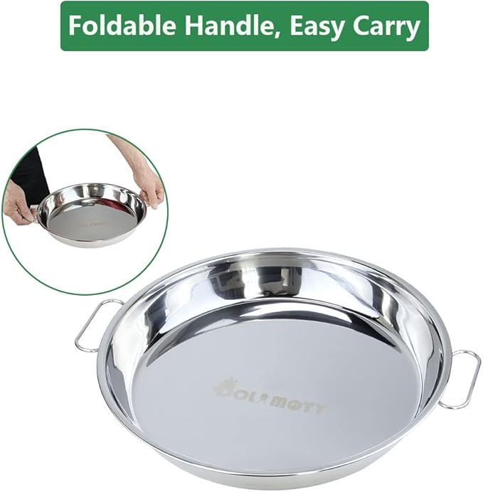 Stainless Steel Drip Pan for Big Green Egg Large-Big Green Egg Accessories Replacement Parts Roasting Pan, Also Fit Weber Kettle Charcoal Grills Kamado, 13.5 inch