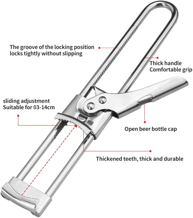 Jar Opener for Weak Hands, New Adjustable Stainless Steel Can Opener, Jar Gripper Tight Lid Opener, Kitchen Gadgets, Easy Jar Opener for the Elderly and Children