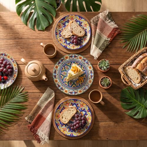 glowworm Dinner Plates Set of 6 – 8.5 Inch Ceramic Dessert Plates for Party