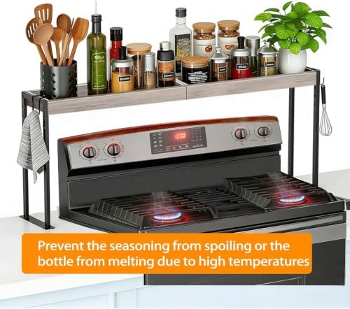 Over the Stove Shelf 26.9-inch(fit 24-inch stove) , Rustic Brown + Black