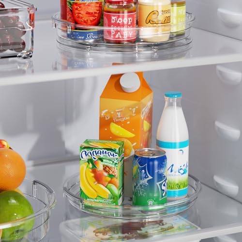 LAMU 3 Pack 9'' Lazy Susan Organizer Turntable for Cabinet, Pantry Organizers and Storage, Rotating Condiment Organizer for Kitchen, Table Top, Fridge, Countertop, Spice Organization