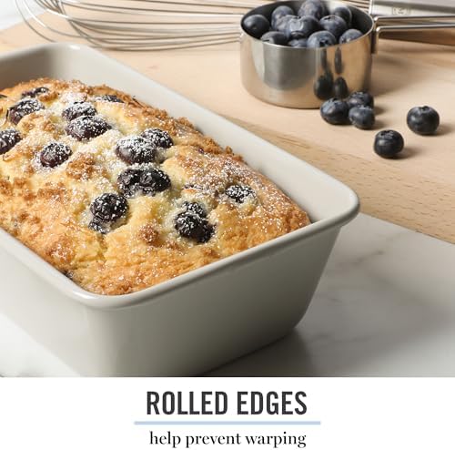 Martha Stewart Gallen 9 Inch Nonstick Carbon Steel Loaf Pan – Cool Grey, Durable Bakeware for Even Baking and Easy Release