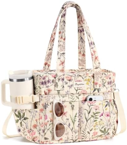 Bagstellar Corduroy Lunch Box for Women Insulated Lunch Bag Cooler Tote Bag