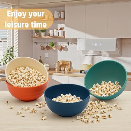 Large Salad Bowls Set of 6, Wheat Straw Bowls 60oz (Multi)