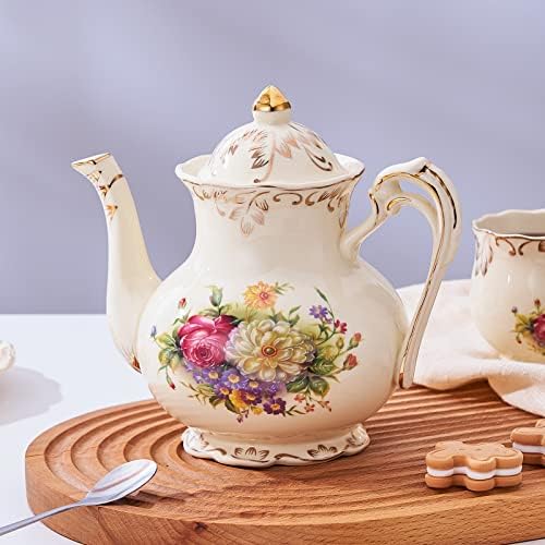 YOLIFE Small Flowering Shrubs Teapot with Infuser, 25 OZ / 2 Cup Tea Pot