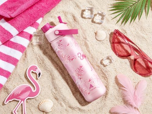 POWCAN 26 oz Insulated Water Bottle: 2-in-1 Straw Spout Lid, UV-Activated