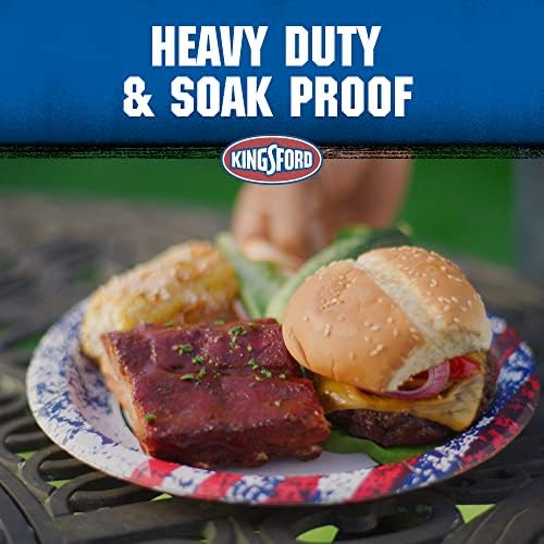 Kingsford Heavy Duty Paper Plates, American Flag, 10 Inch, 35 Count