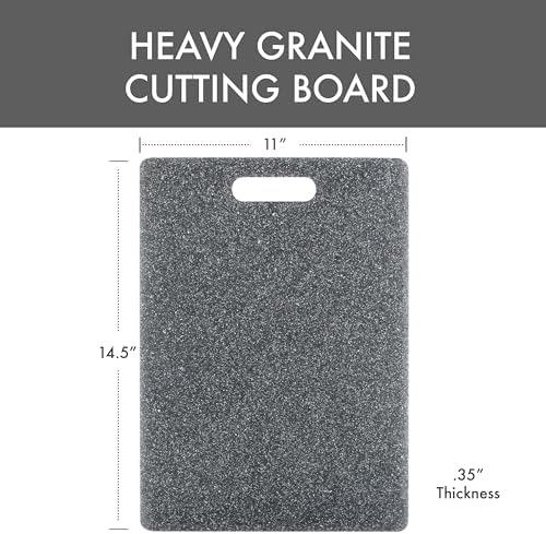 Dexas Superboard Cutting Board with Handle 11 x 14.5 inch Heavy Granite, Kitchen Prep Board, Dishwasher Safe, Non-Porous Poly Surface, Made in USA