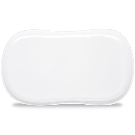 Carlisle FoodService Products Stadia Resuable Plastic Platter for Home and Restaurant, Melamine, 13 x 7 Inches, White