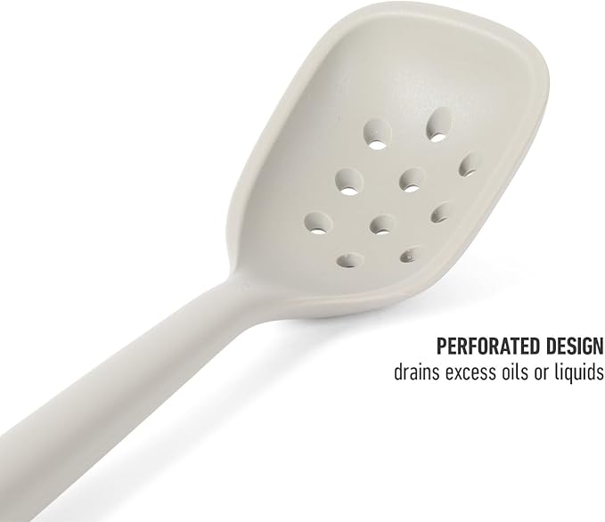 Calphalon Edge Silicone Flexible Slotted Spoon/Skimmer - Taupe