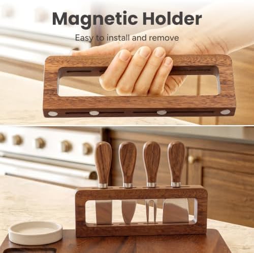 SMIRLY Charcuterie Board Set with Serving Accessories, Large Walnut