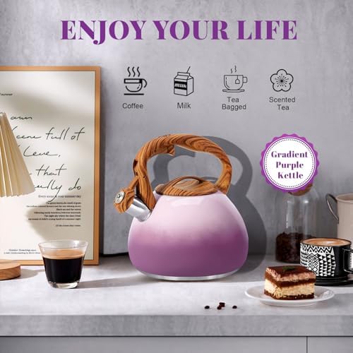 GGC Whistling Tea Kettle for Stove Top, 3.2QT/3L Stainless Steel Tea Kettle