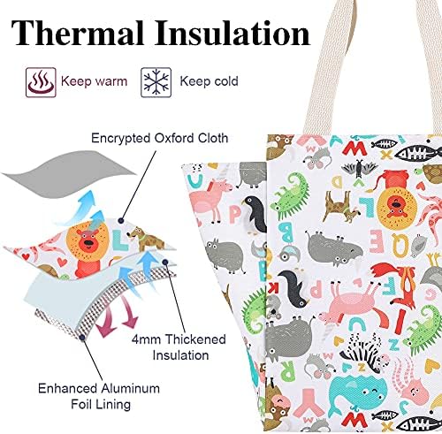 iknoe 9L Insulated Lunch Bag for Men & Women, Leak-Resistant Zoo