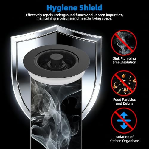 Hibbent 2 Pack 3 in 1 Kitchen Sink Drain Strainer, Metal Pop Up Stopper