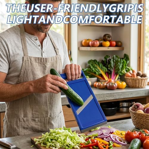 Blue Stainless Steel Mandoline Handheld Slicer for Vegetables