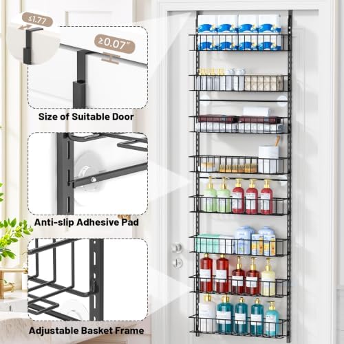 ElegantArray 8-Tier Pantry Door Organizer, Black