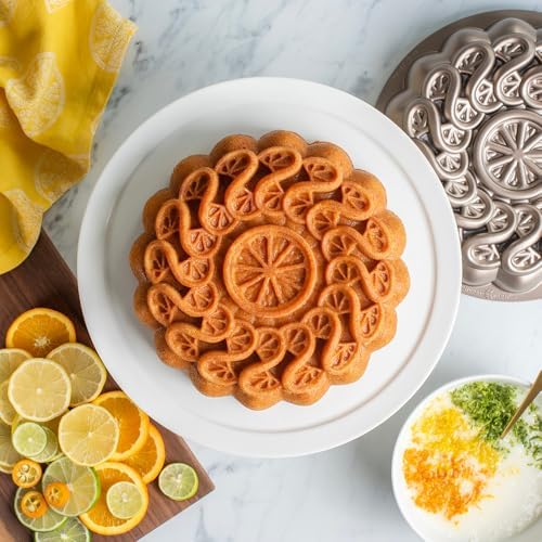 Nordic Ware Citrus Twist Pan, 8 Cup, Toffee