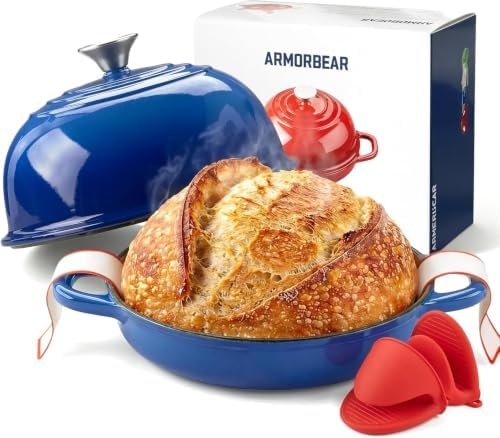 5QT Enameled Cast Iron Sourdough Bread Oven for Homemade, Blue