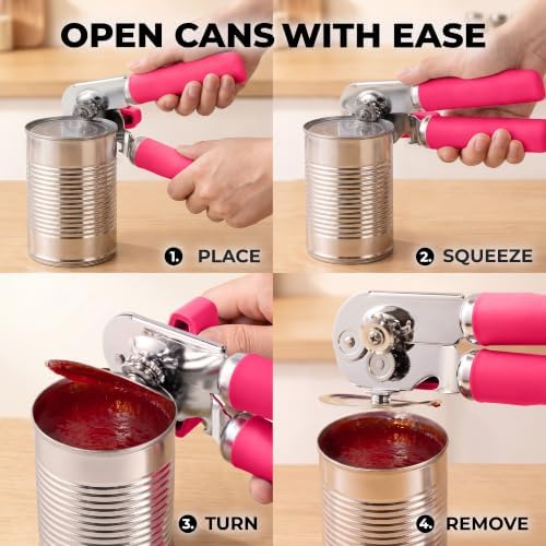 Zulay Kitchen Stainless Steel Swing Open Manual Can Opener Comfortable Grip