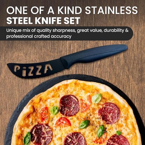 20-Piece Kitchen Knife Set with Acrylic Block, High Carbon Stainless Steel Chef Knife Set with Steak Knives, Sharpener & Scissors, Dishwasher Safe, Anti-Slip Ergonomic Handle, Black