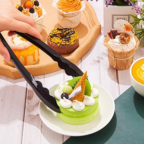 150 Pcs Plastic Tongs, 9 Inch Disposable Serving Tongs, Black