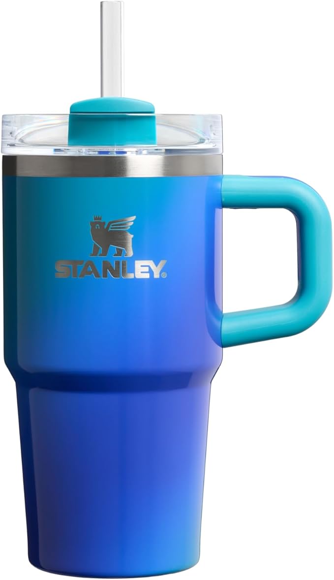 STANLEY Quencher H2.0 Tumbler with Handle and Straw 20 oz | Flowstate 3-Position Lid | Cup Holder Compatible for Travel | Insulated Stainless Steel Cup | BPA-Free | Sea Glass Aura