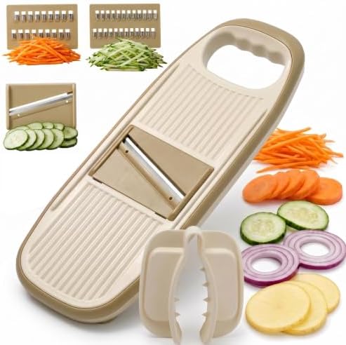 NACOLUS Handheld Mandoline Slicer for Kitchen,3 Blades with Hand Guard