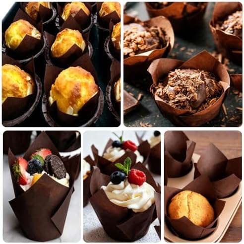 120pcs Tulip Cupcake Liners for Baking Cups, Premium Muffin Liners Holders