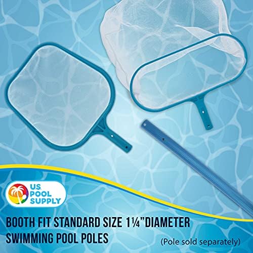 U.S. Pool Supply Pro Swimming Pool Leaf Skimmer Net and Leaf Rake Net Set