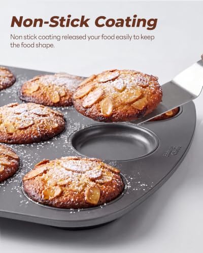 Bake Choice Muffin Top Pan, 12 Cavity Baking Pan for Muffin Tops, Non-Stick