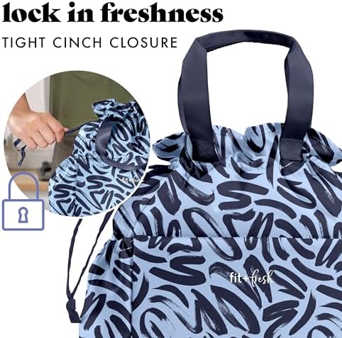 Fit & Fresh Cromwell Cinch Insulated Lunch Bag for Women w/Containers