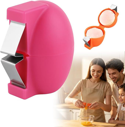 Kruggo 2026 New Egg Shell Opener Egg Cracker Tool, Multifunctional Peeler Shell Remover for Raw and Hard Boiled Eggs, Portable Kitchen Gadgets for Cooking Baking (Pink-1PCS)