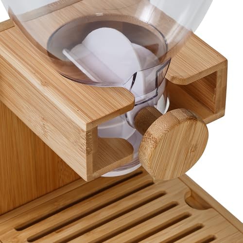 Honey-Can-Do Compact Dry Food Dispenser, Single Control & Snack Storage Container for Countertop or Pantry, Bamboo
