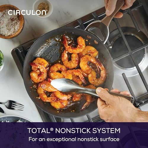 Circulon Symmetry Non Stick Pots and Pans Set, 11-Piece, Chocolate