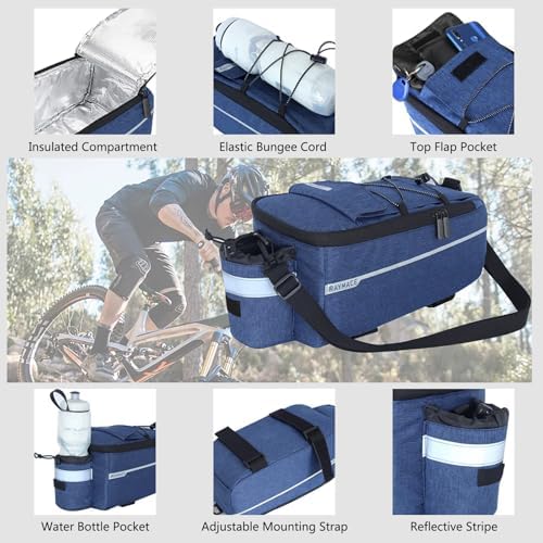 RAYMACE Bike Rear Rack Bag, Bike Trunk Cooler Bag