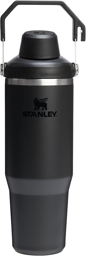 Stanley IceFlow 2.0 Fast Flow Tumbler with Handle 30 oz | Twist On Angled Spout Lid | Leakproof Water Bottle | Insulated Stainless Steel | BPA-Free | Black 2.0