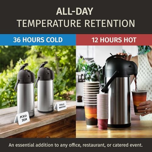 Cresimo Coffee Carafe with Pump 102oz / 3L Airpot Large Hot Water Dispenser