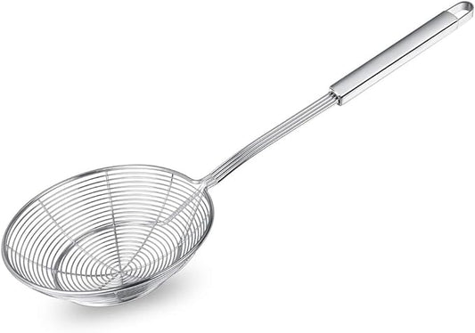 Spider Strainer Skimmer, Swify Stainless Steel Asian Strainer Ladle Frying Spoon with Handle for Kitchen Deep Fryer, Pasta, Spaghetti, Noodle, 5.5 Inch